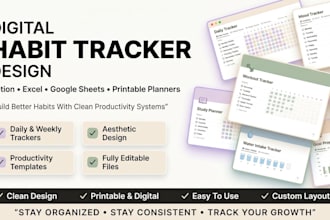 custom digital habit tracker and productivity planner