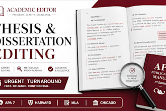 edit and proofread your thesis or dissertation urgently in apa 7 and harvard