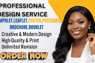 design pamphlet, leaflet, event poster, post card, brochure and booklet design