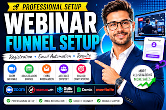 build and set up your zoom webinar funnel registration and email automation