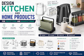 design kitchen and home products for prototyping and manufacturing