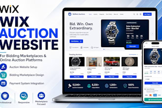 build a wix auction website bidding marketplace with payment system