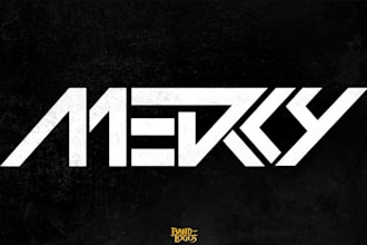 design music, dj band, typography, record and font logo