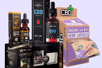 make custom cbd hemp product packaging boxe or label design