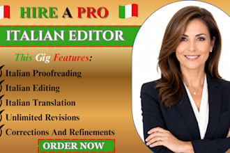 provide expert italian editing, proofreading, and italian book translation