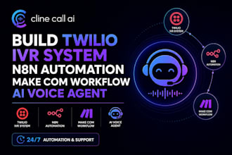build twilio ivr system, n8n automation, make com workflow, ai voice agent