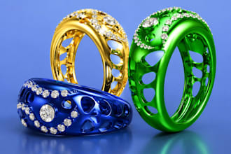 design rhinestone jewelry cad stl for rings pendants, and stone setting