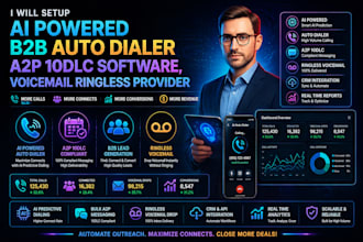 setup ai powered b2b auto dialer a2p 10dlc software, voicemail ringless provider