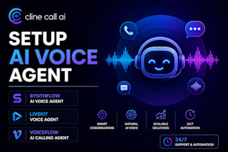 setup synthflow ai voice agent, livekit voice agent, voiceflow ai calling agent