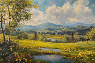 paint landscape in oil painting art