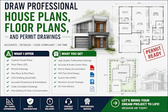 draw professional house plans, floor plans, and permit drawings