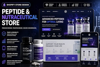 design peptide and nutraceutical ecommerce store website