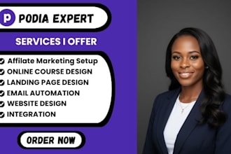 build podia website, online course, membership and sales page