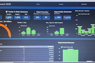 create excel dashboard, KPI tracker and advanced formulas