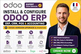 install and configure odoo erp, CRM, pos and accounting, odoo version upgrade