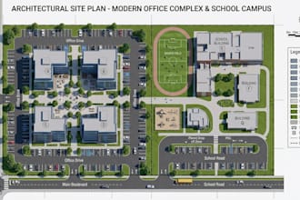 illustrate office school map, park community map, rv park and subdivision