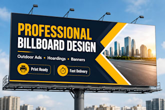 design a professional billboard, hoarding, or outdoor advertisement