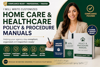 write policy and procedure manual for your homecare and healthcare