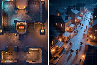 design detailed 2d top down dnd battle maps for fantasy ttrpg foundry vtt roll20