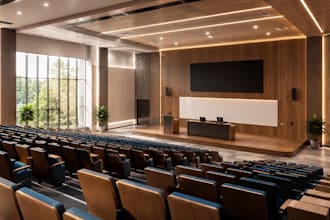 create university classroom auditorium library interior visualization
