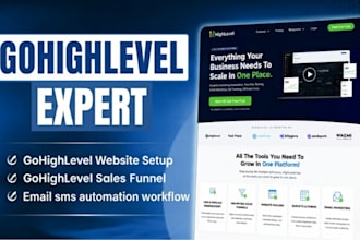 setup gohighlevel website email sms automation workflow sales funnel expert