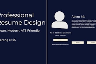 design a clean professional resume and CV in canva