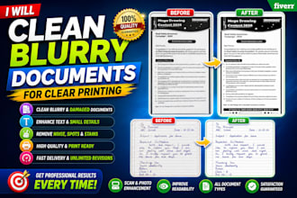 clean blurry documents for clear printing