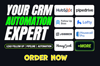 setup lofty crm hubspot pipedrive honeybook follow up boss kcvore jobber expert