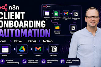 automate client onboarding with n8n, notion and google drive