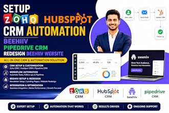 setup zoho hubspot crm automation beehiv pipedrive crm redesign beehiv website