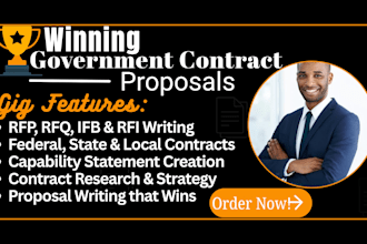 write winning government contract, rfp, government contract bid proposal writing