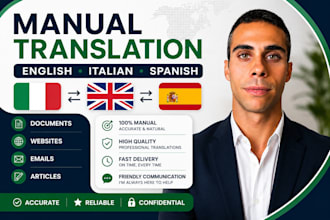 translate english, italian and spanish manually