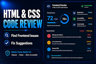 review your HTML CSS frontend code and find issues