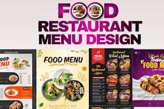 design luxury food flyer, menu and restaurant menu