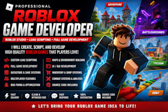develop a full roblox game 3d pixar game animation rpg maps roblox anime avatar