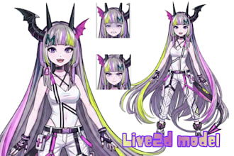 draw male or female live2d vtuber model 2d vtuber rigging 3d vtuber model