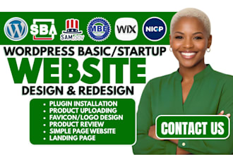 create basic website, wordpress website, startup website, small business website