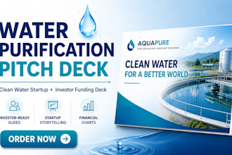 design clean water investor funding pitch deck water purification startup deck