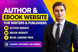author website, ebook website, book landing page, writer website, portfolio
