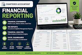 prepare financial statements, mis reports and excel dashboards