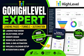 build a gohighlevel landing page, funnel and website that converts