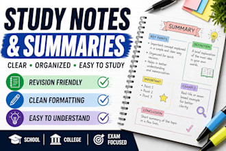 create professional study notes and summaries