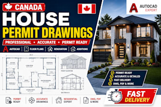 design canada house permit drawings in autocad