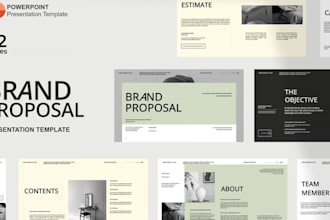 design a professional powerpoint template with custom master slides for brand