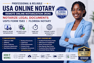 perform USA online notary, notarize legal document, usps form 1583, florida
