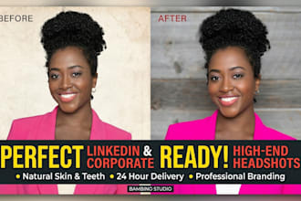 professional corporate headshot retouching and skin retouch