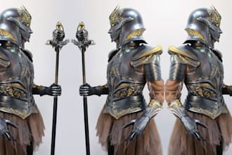 create custom cosplay creation wearable game anime armor props design for con