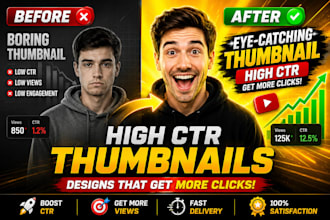 design high CTR youtube thumbnails