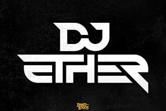 design dj, music, band, and typography logo
