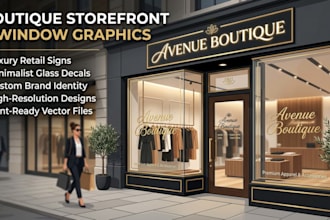 design retail storefront signage and window graphics
